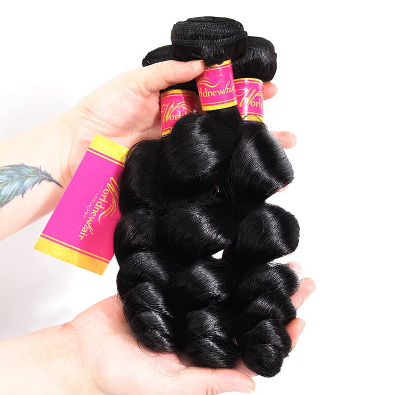 WorldNewHair 3pcs/lot Loose Wave Hair Bundles Deals Virgin Hair Extensions For Sale