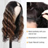 Body Wave U Part Wigs 2x4 Inch U Part Dark Aubrun Ombre Color Human Hair Wigs 150% Density