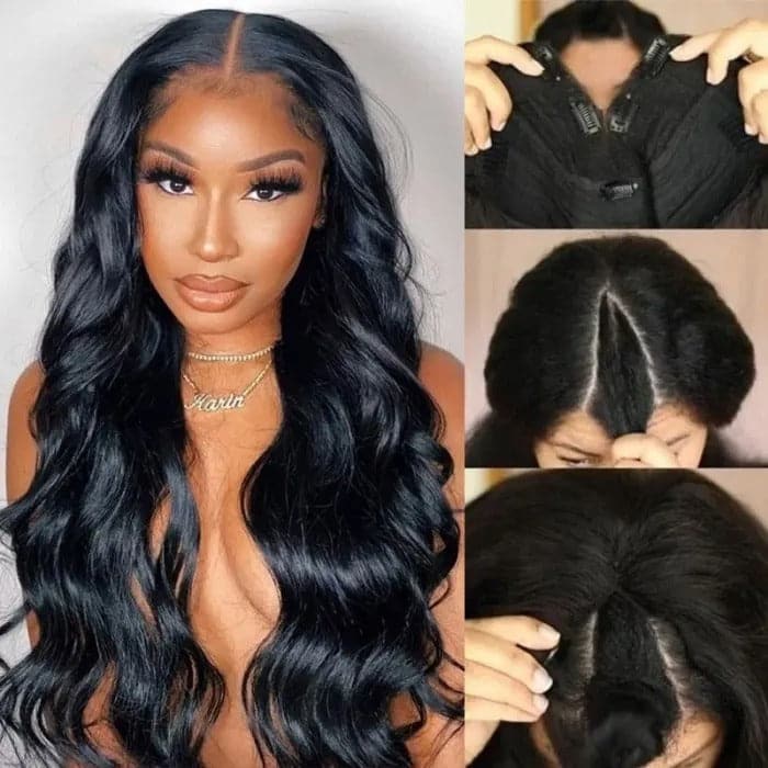 Body Wave V Part Wigs Upgrade U Part Human Hair Wig Without Leave out