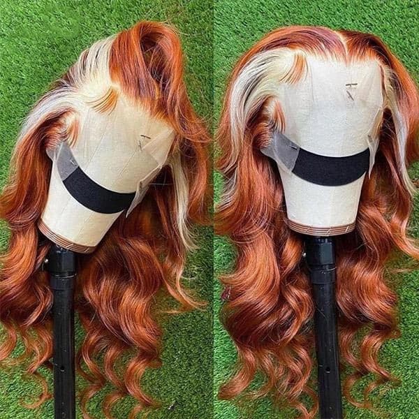 Ginger Blonde Ombre Wigs Body Wave 13x4 HD Lace Front Wigs for Women