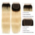 Straight Hair 1B/613 Blonde Ombre Human Hair Free Part 4*4 Lace Closures