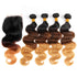 Ombre Color 1B/4/27 Brazilian Virgin Hair Body Wave Bundles With 4*4 Lace Closure
