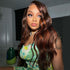 Orange Highlights On Dark Brown Body Wave Hair Lace Front Wigs