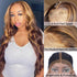 Honey Blonde Transparent Lace Part Wig Straight Highlight Color Human Hair Wig