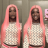 Trendy Light Ash Pink Colored Wig Straight Human Hair Lace Front Wigs