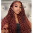 Reddish Brown Colored Deep Wave Lace Front Wig Pre Plucked Human Hair Wigs