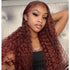 Reddish Brown Colored Deep Wave Lace Front Wig Pre Plucked Human Hair Wigs