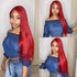 Red Color 13x4 HD Lace Front Wig Straight Virgin Human Hair Wigs