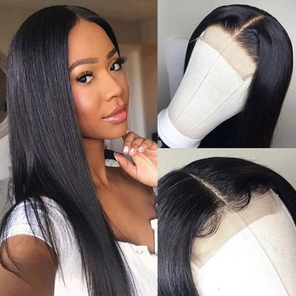 HD Lace 4x4 Lace Closure Wigs Straight Human Hair Wigs With Baby Hair