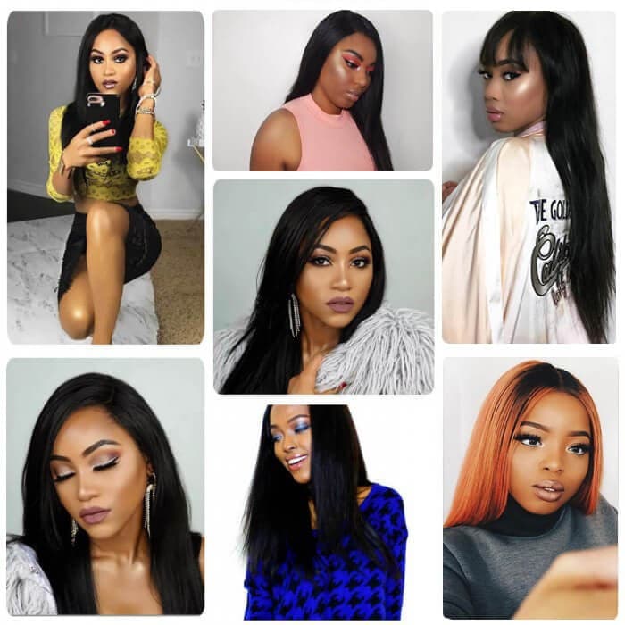 Straight Human Hair 4 Bundles And 13*4 Lace Frntal Bundle Deals With Frontal