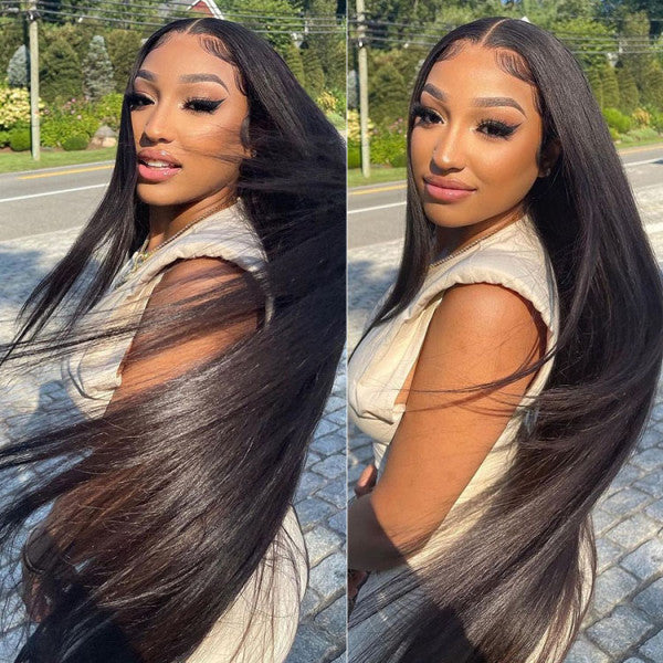 HD Swiss Lace Straight Human Hair Lace Front Wigs Pre Plucked 13*4/5*5/4*4 Invisible Lace Wigs