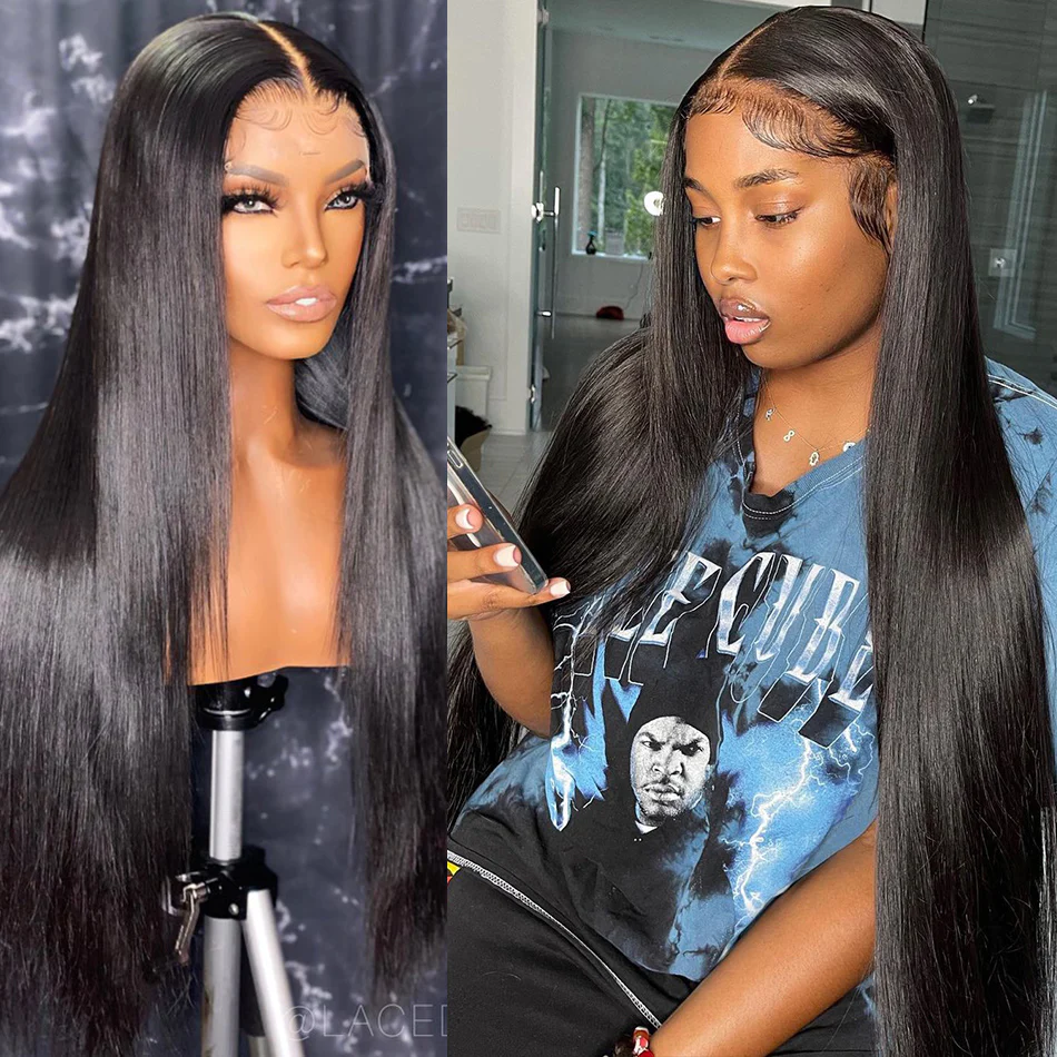 HD Lace 4x4 Lace Closure Wigs Straight Human Hair Wigs With Baby Hair