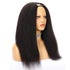 U Part Wig Kinky Straight Human Hair Wig Natural Color 150% Density