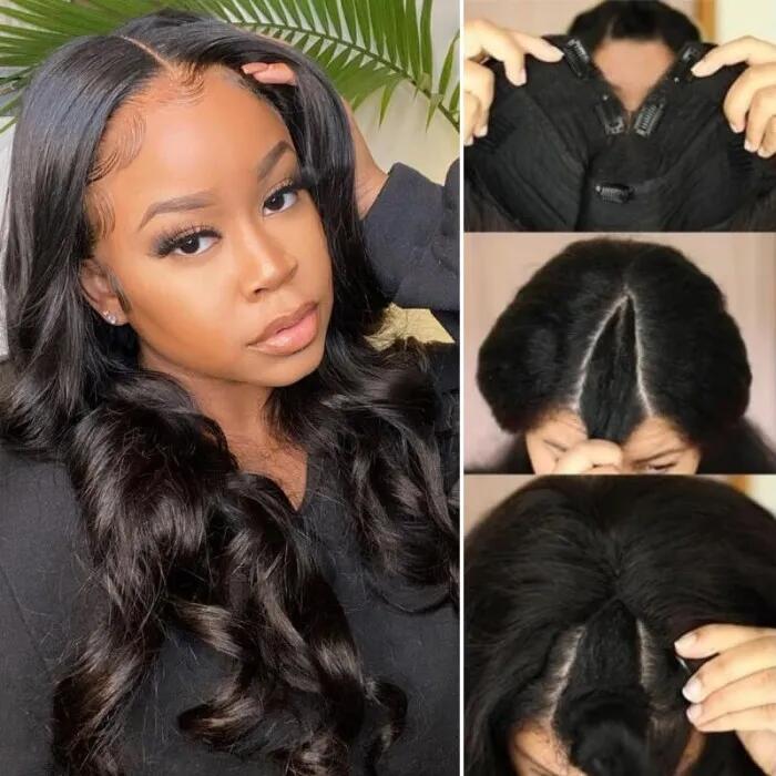 Body Wave V Part Wigs Upgrade U Part Human Hair Wig Without Leave out