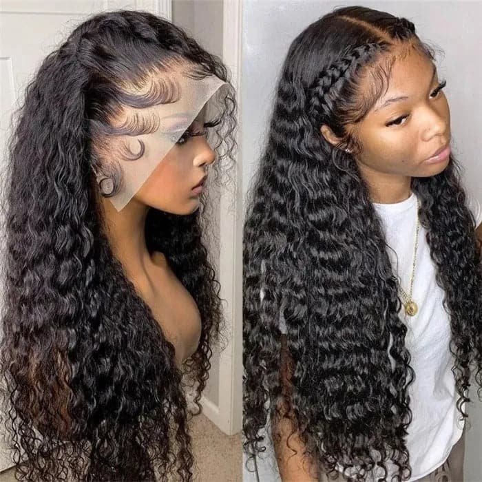 Water Wave HD Lace Front Wig Human Hair Wet and Wavy Natural High Density 13x4 Lace Front Wigs