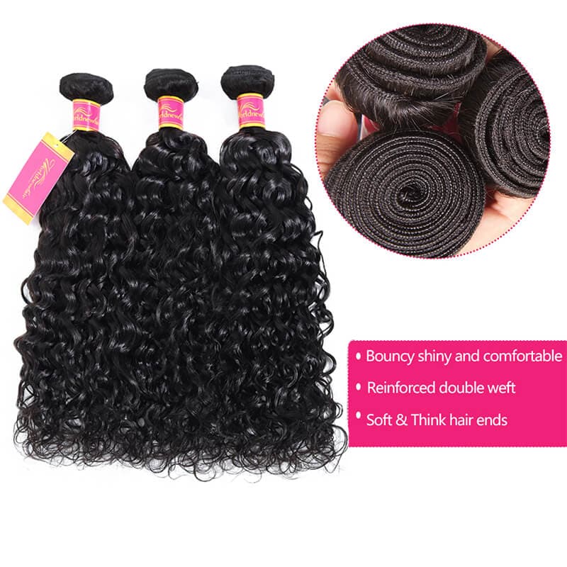 WorldNewHair Water Wave 3 Bundles Virgin Human Hair Weave For Sale Online