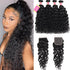 Water Wave Human Hair Bundles With Lace Frontal Brazilian Natural Wave 4pcs