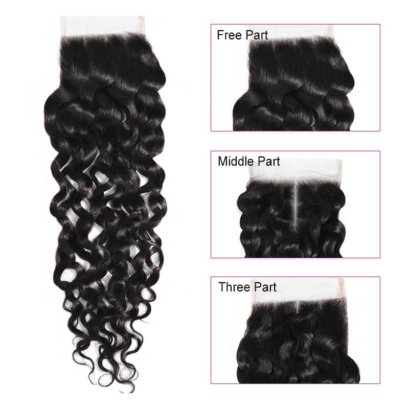 Water Wave Virgin Hair with 4x4 Lace Closure Best Virgin Human Hair