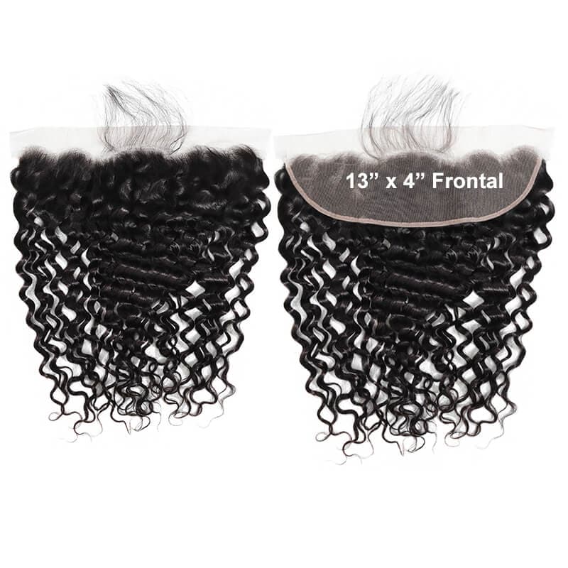 Water Wave Human Hair 13x4 Lace Frontal Closure With Baby Hair Free Part