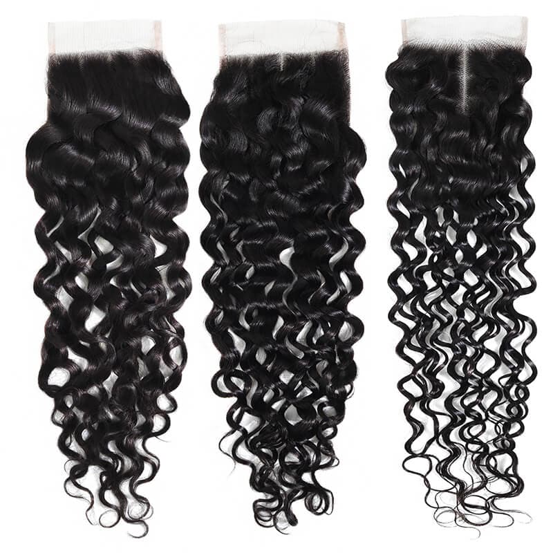 Water Wave Virgin Hair with 4x4 Lace Closure Best Virgin Human Hair