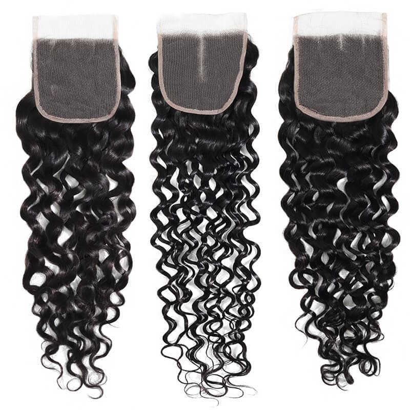 Water Wave Virgin Hair with 4x4 Lace Closure Best Virgin Human Hair