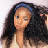 Water Wave Hair Headband Wig Adjustable Non Lace Front Wigs