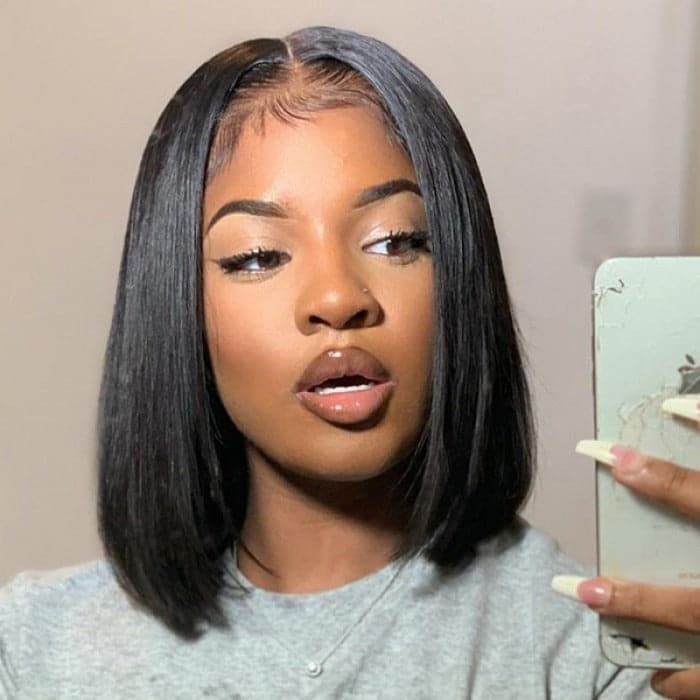 Short Straight Bob Wigs Virgin Human Hair 13x4 Lace Front Wigs With Baby Hair