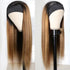 Ombre Honey Blonde Human Hair Wig Headband Straight Glueless Wigs for Women