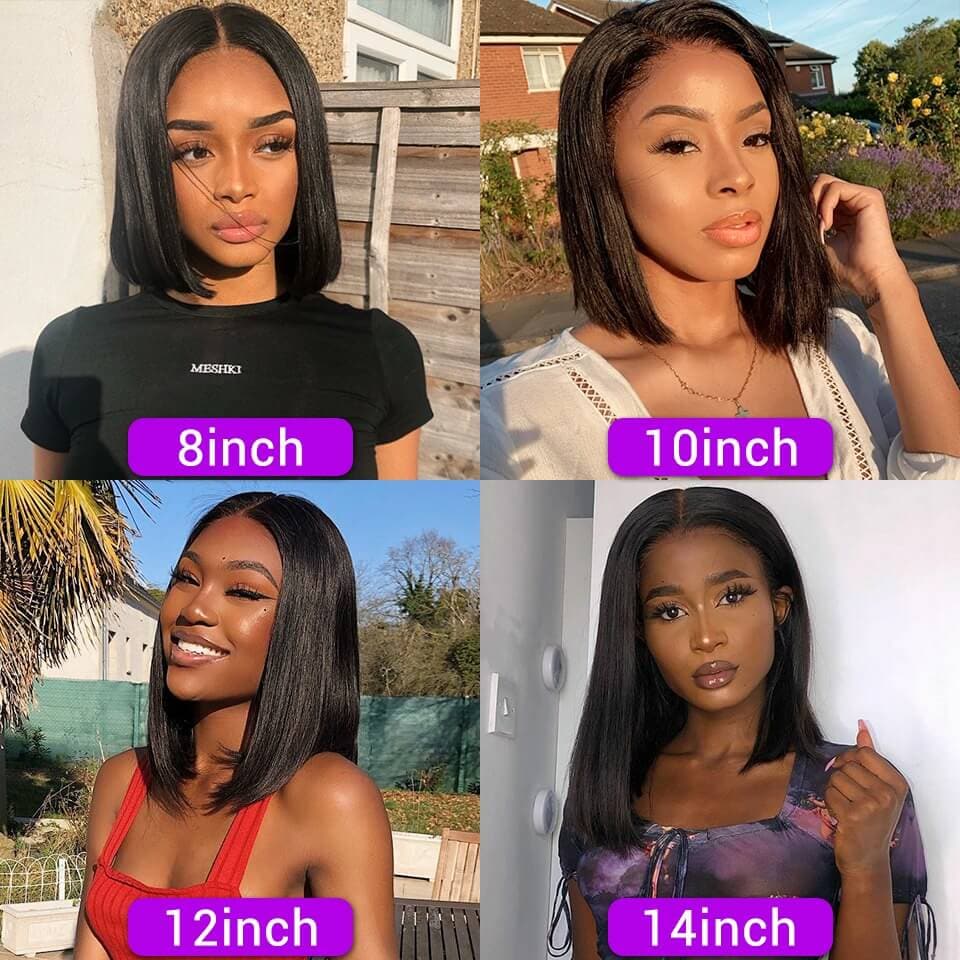 Short Straight Bob Wigs Virgin Human Hair 13x4 Lace Front Wigs With Baby Hair