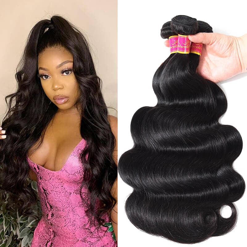 Brazilian Body Wave Virgin Hair Weave 3 Bundles Unprocessed Human Hair Extensions