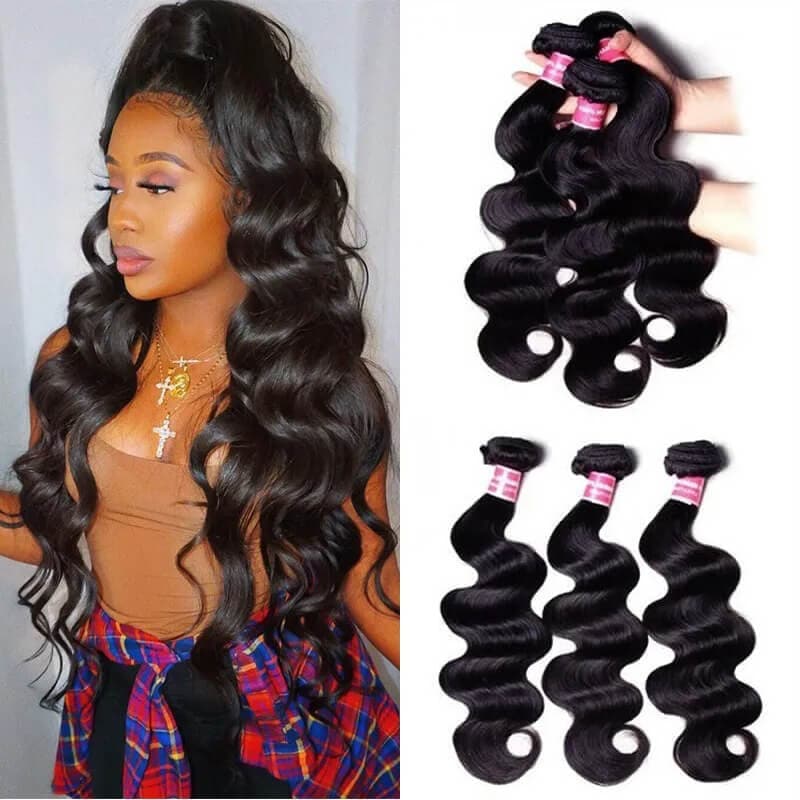 WorldNew Hair Bundles 3 Pcs/pack Hair Brazilian Body Wave Virgin Hair