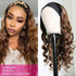 Headband Wig Honey Blonde Ombre Color Body Wave Human Hair Wigs Natural Hairline