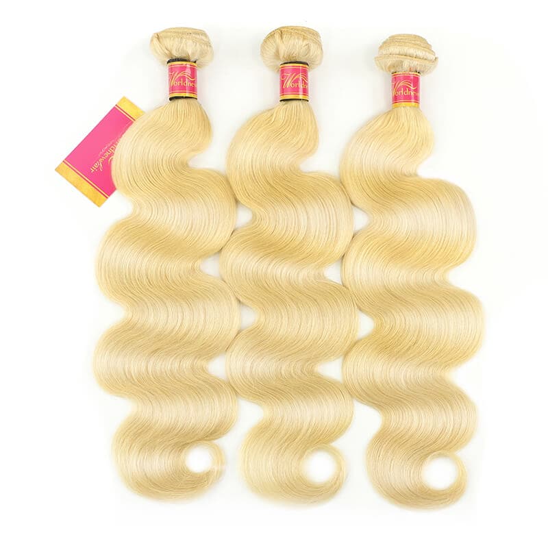 WorldNewHair 613 Blonde Body Wave Brazilian Human Hair 3 Bundles