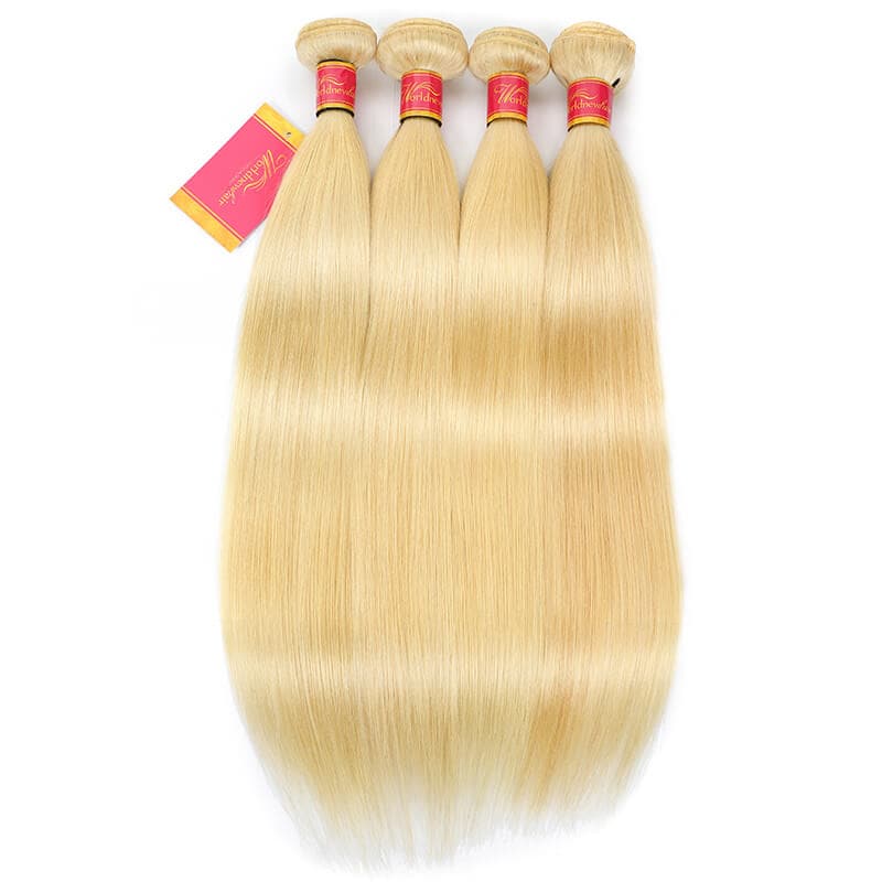 613 Blonde Hair 4pcs/lot Brazilian Straight Virgin Human Hair Weave